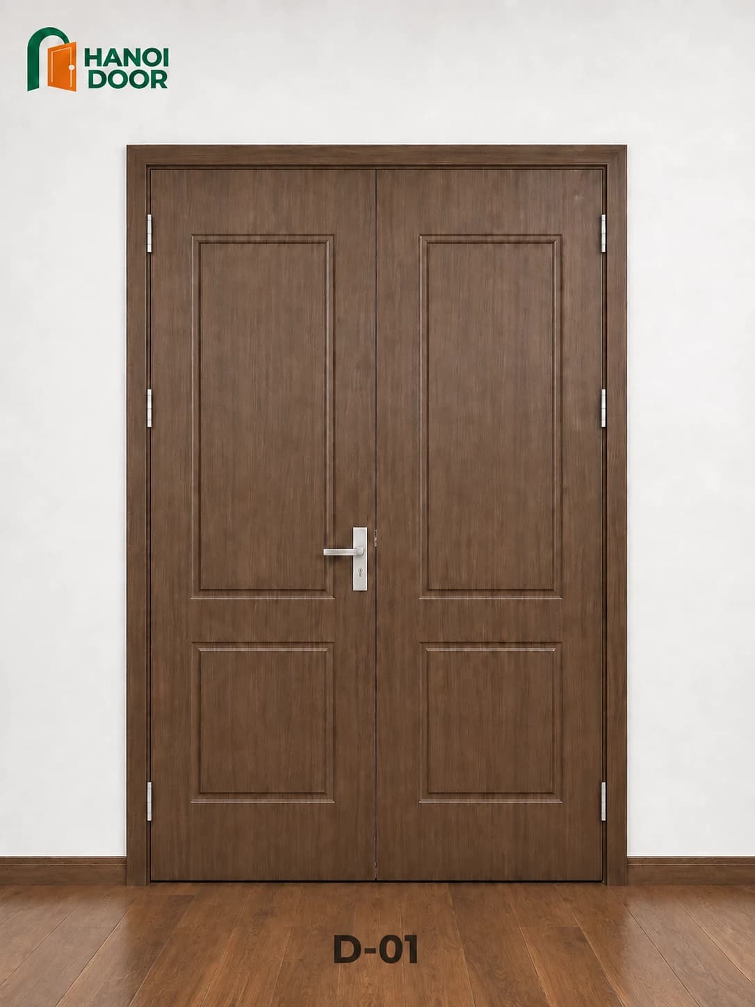 Cửa đôi — cửa nhựa composite sản xuất tại nhà máy HANOI DOOR