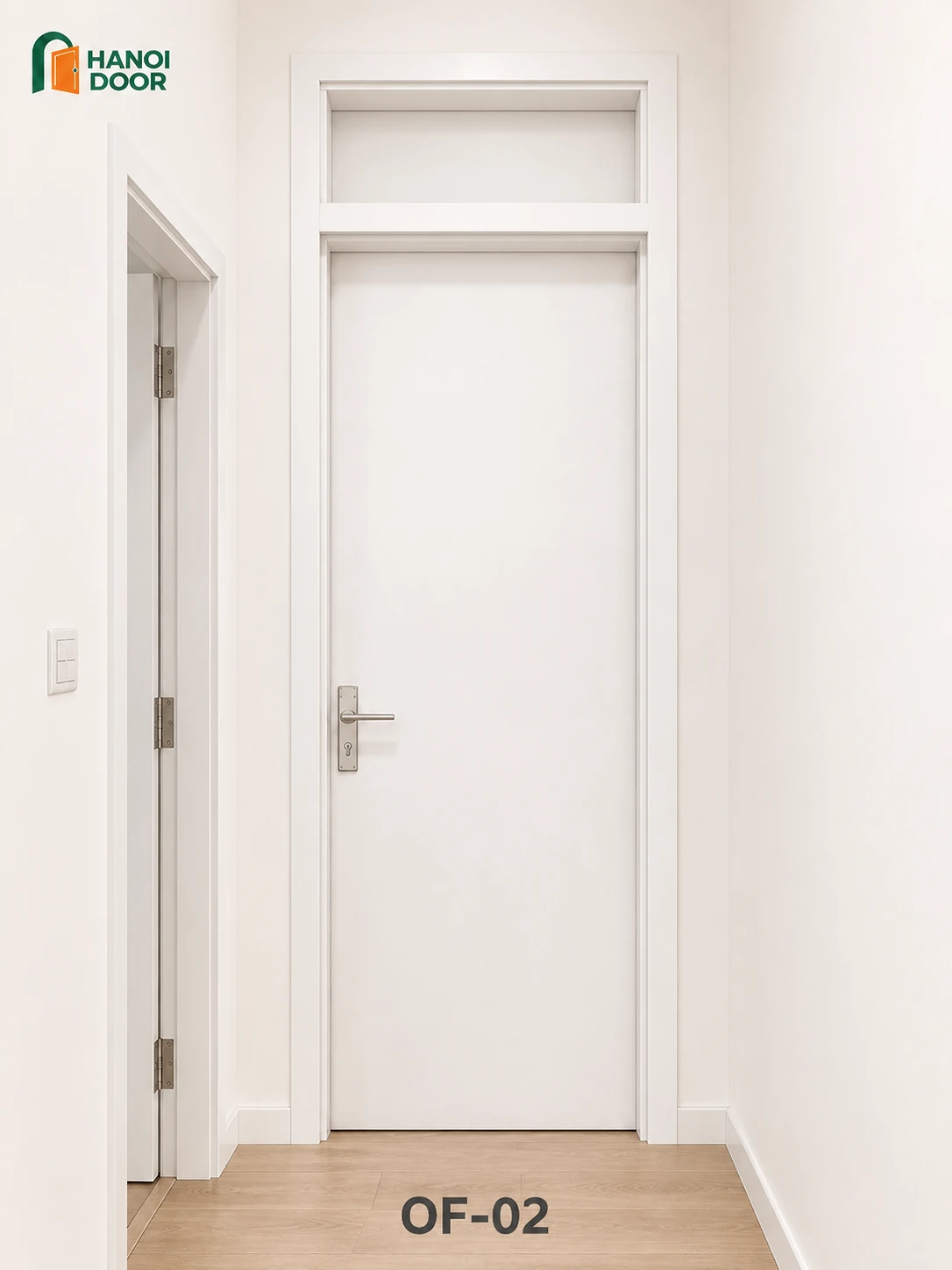 Cửa có ô fix gỗ — cửa nhựa composite HANOI DOOR