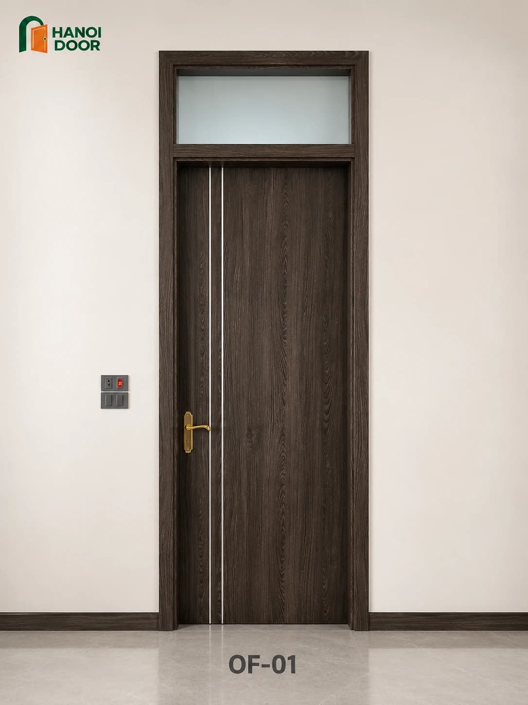 Cửa có ô fix — cửa nhựa composite sản xuất tại nhà máy HANOI DOOR