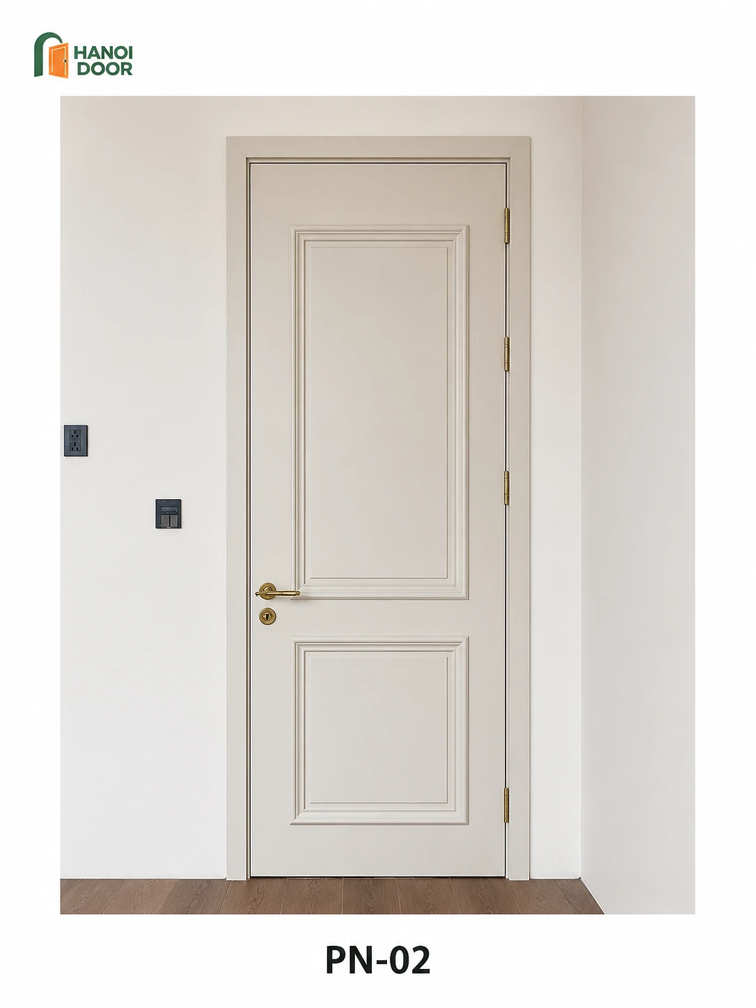 Cửa phào nổi 2 ô — cửa nhựa composite HANOI DOOR