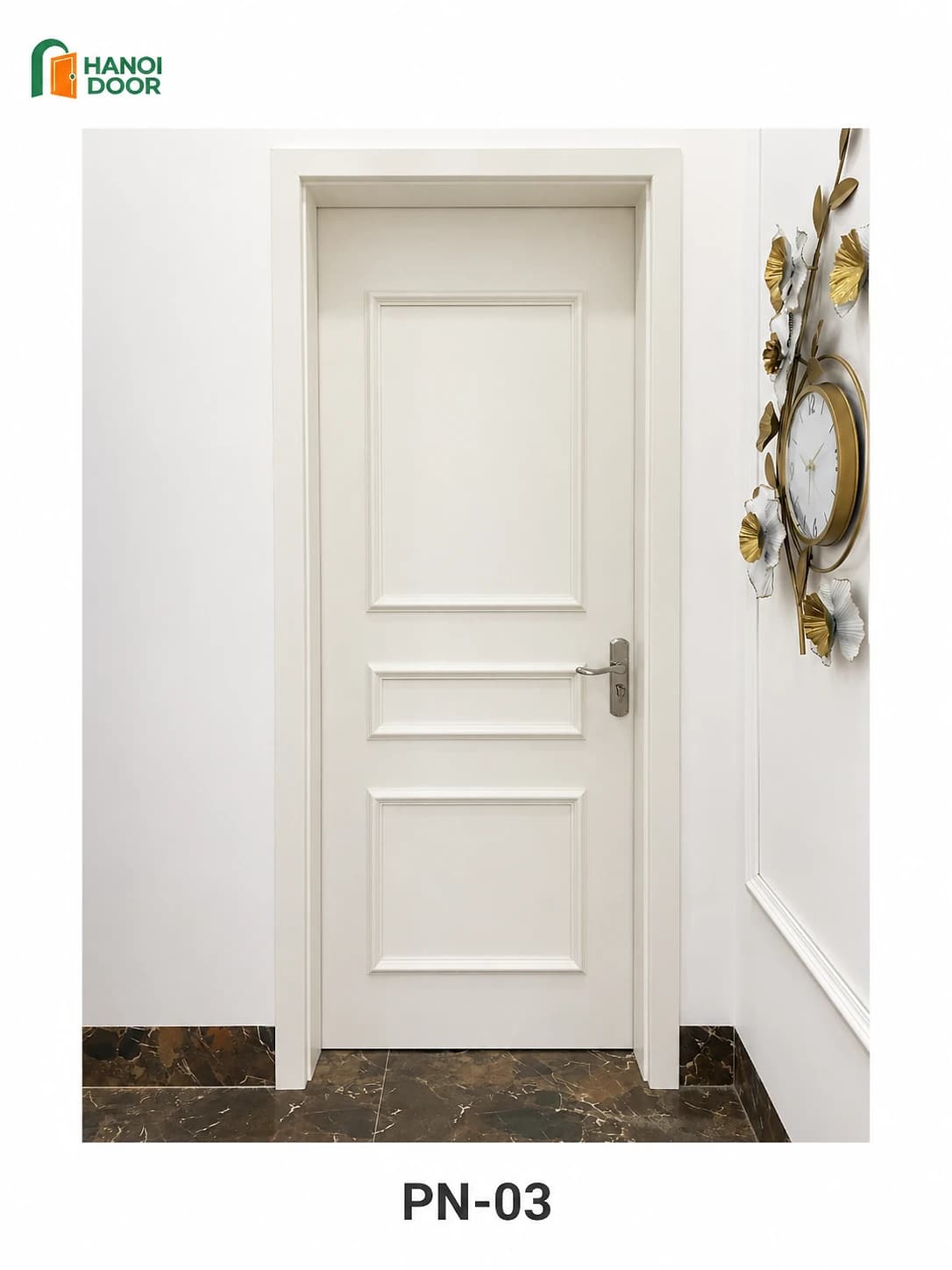 Cửa phào nổi 3 ô — cửa nhựa composite HANOI DOOR