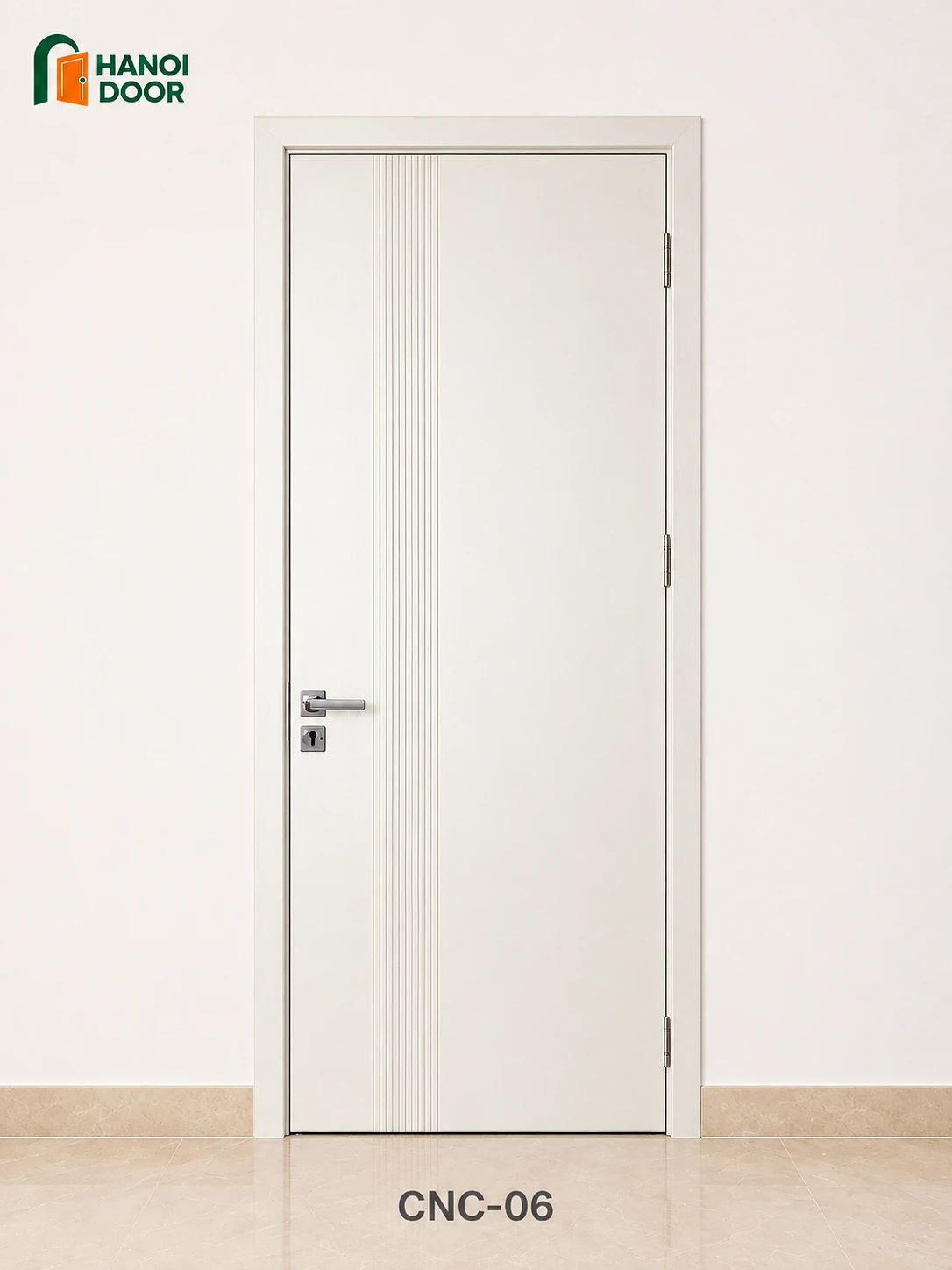 Cửa hút huỳnh âm CNC 06 — cửa nhựa composite sản xuất tại nhà máy HANOI DOOR Hà Nội