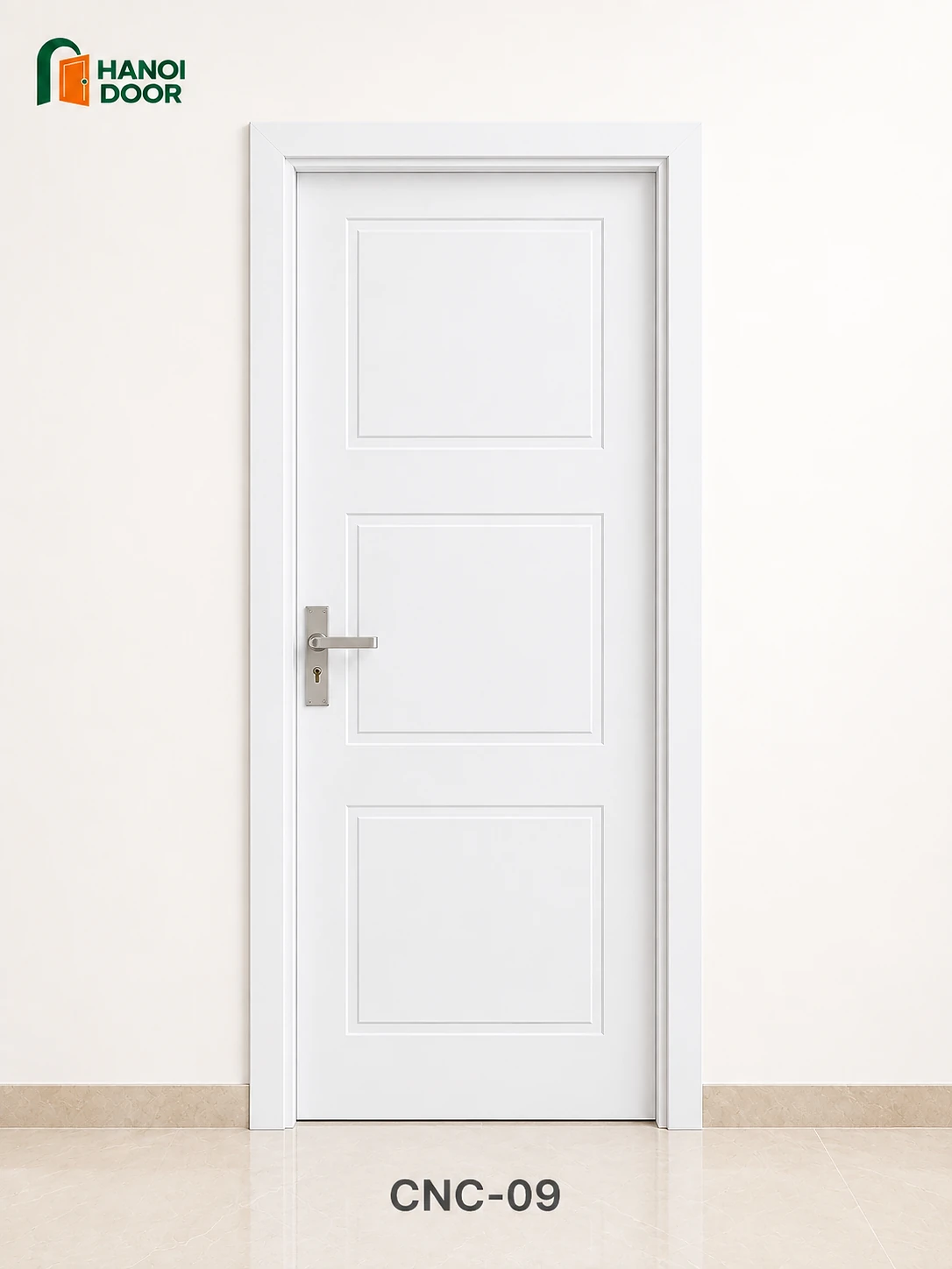 Cửa hút huỳnh âm CNC 09 — cửa nhựa composite sản xuất tại nhà máy HANOI DOOR Hà Nội