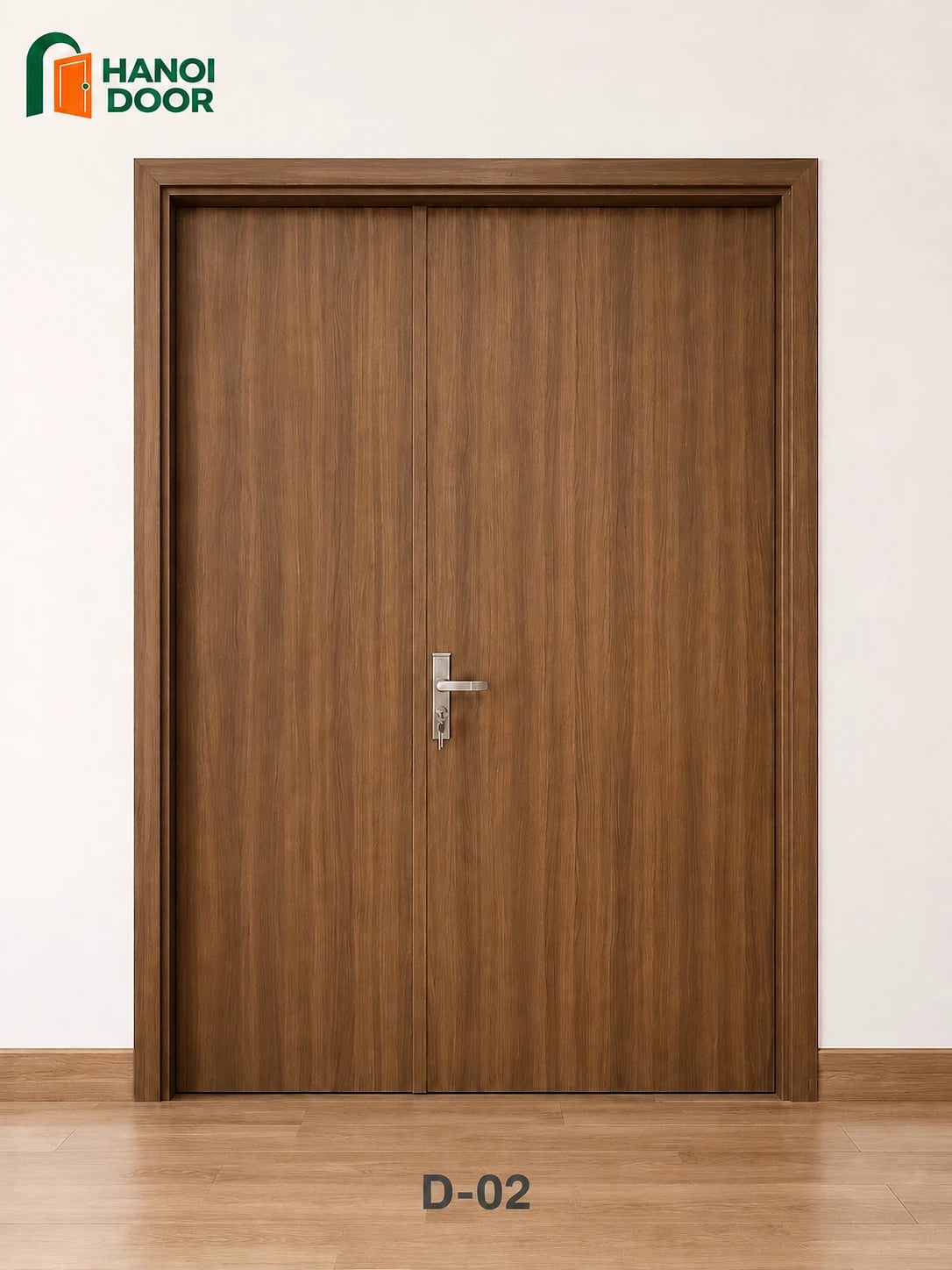 Cửa đôi mẹ con — cửa nhựa composite sản xuất tại nhà máy HANOI DOOR Hà Nội