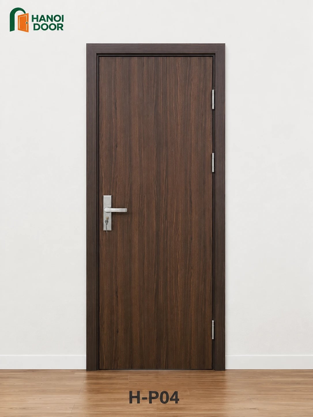 Cửa trơn phẳng H-P04 — cửa nhựa composite sản xuất tại nhà máy HANOI DOOR Hà Nội