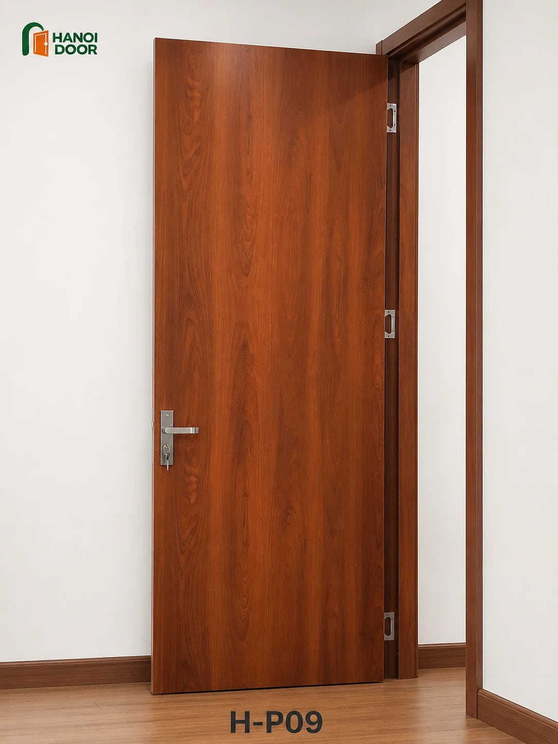 Cửa trơn phẳng H-P09 — cửa nhựa composite sản xuất tại nhà máy HANOI DOOR Hà Nội