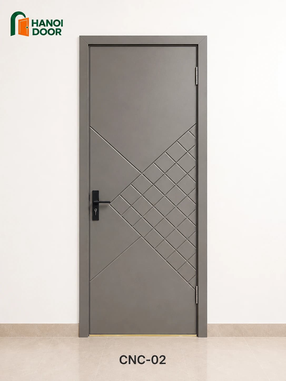 Cửa hút huỳnh âm CNC 02 — cửa nhựa composite HANOI DOOR