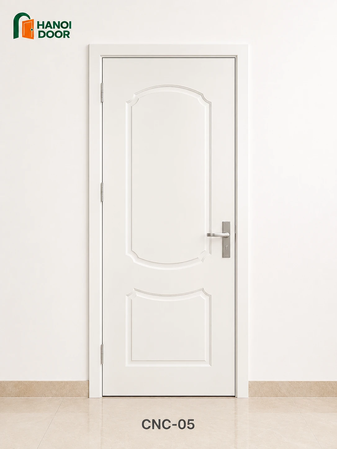 Cửa hút huỳnh âm CNC 05 — cửa nhựa composite sản xuất tại nhà máy HANOI DOOR Hà Nội