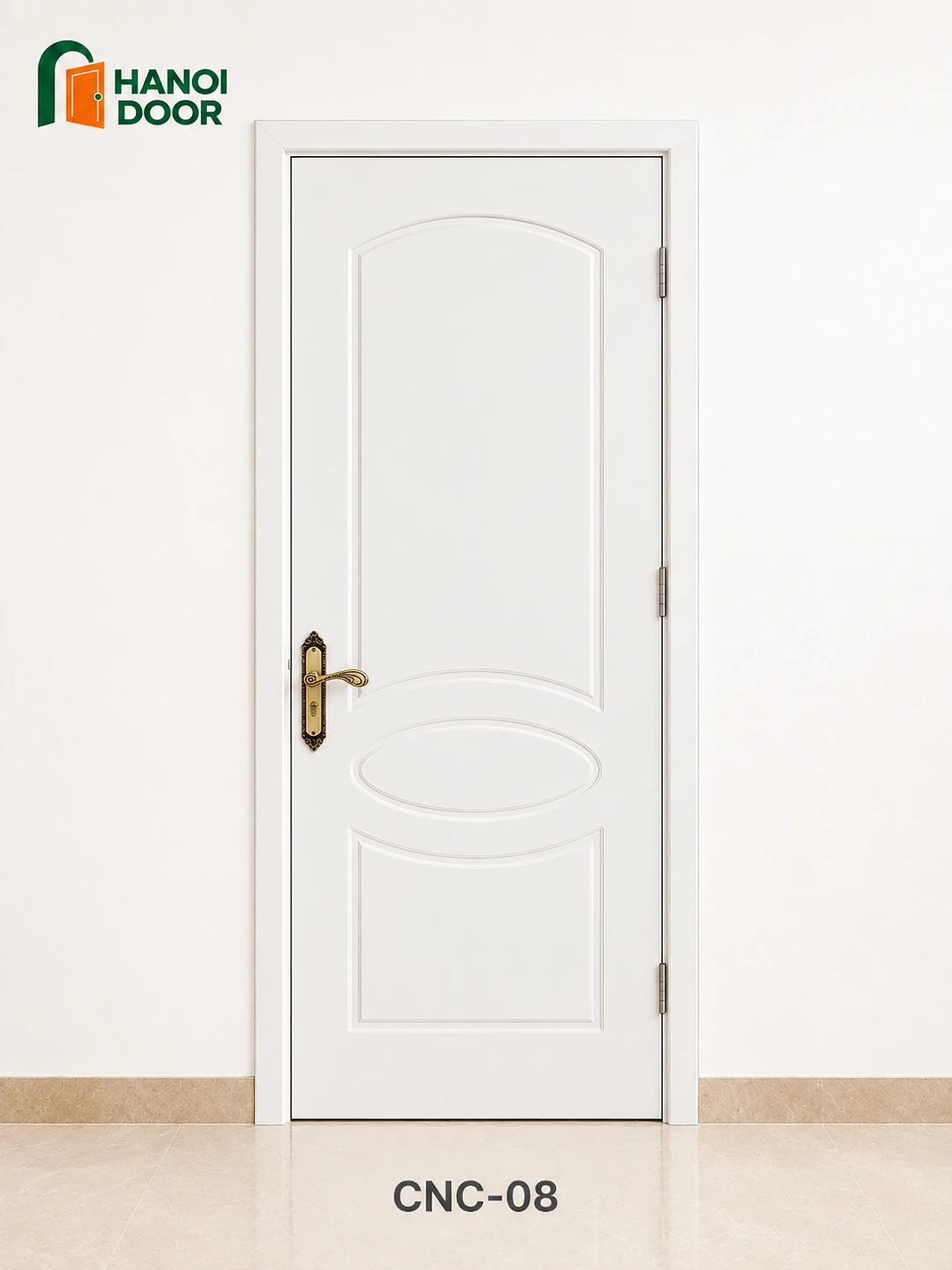 Cửa hút huỳnh âm CNC 08 — cửa nhựa composite sản xuất tại nhà máy HANOI DOOR Hà Nội