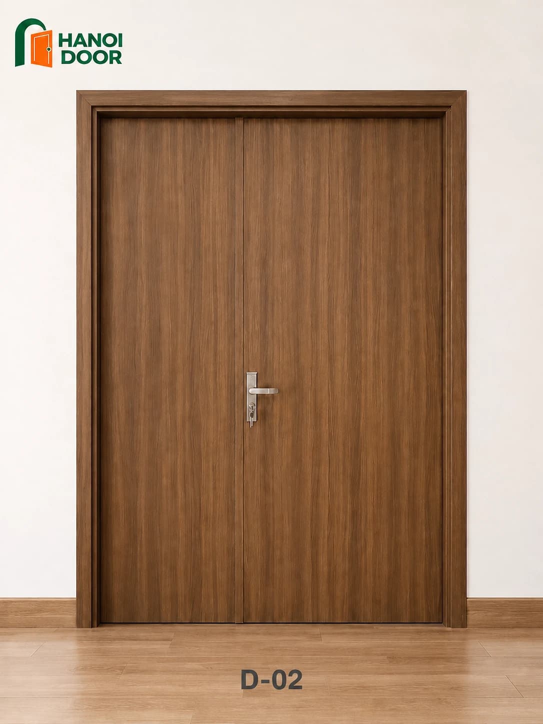 Cửa đôi mẹ con — cửa nhựa composite HANOI DOOR
