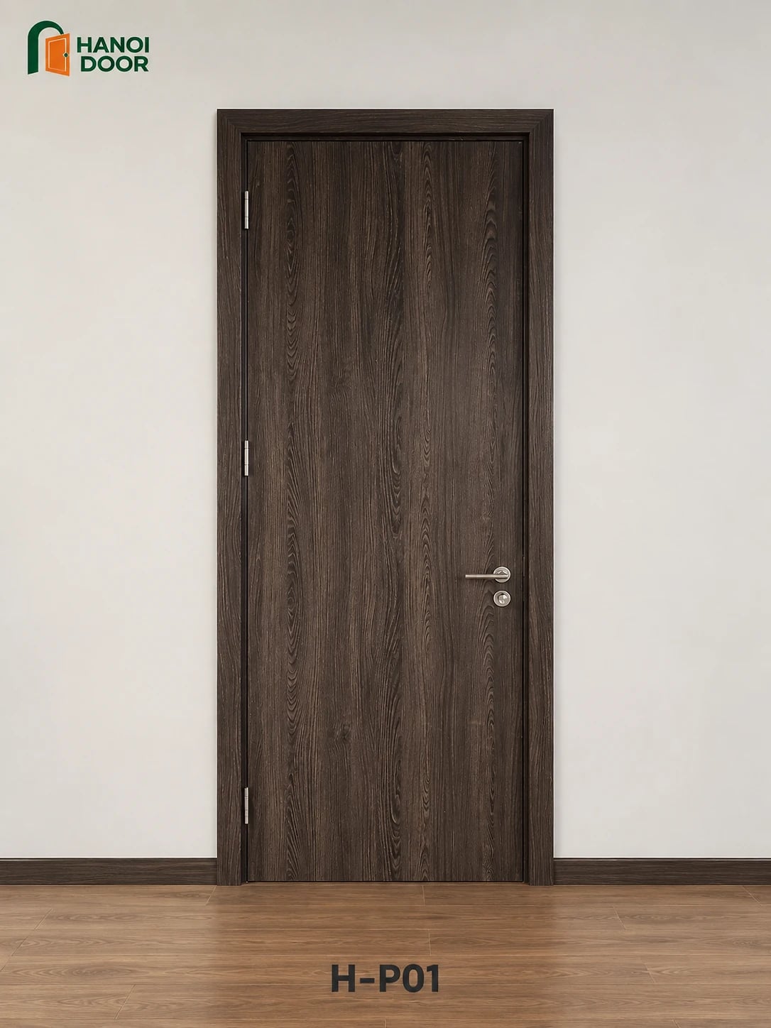 Cửa trơn phẳng H-P01 — cửa nhựa composite sản xuất tại nhà máy HANOI DOOR Hà Nội