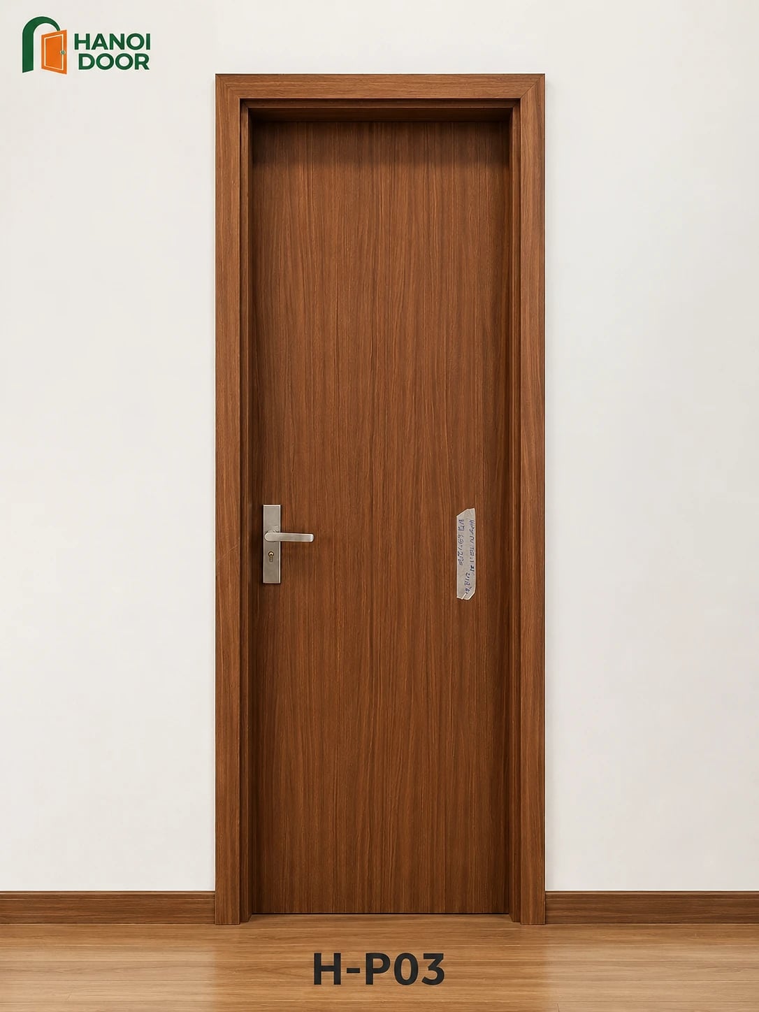 Cửa trơn phẳng H-P03 — cửa nhựa composite sản xuất tại nhà máy HANOI DOOR Hà Nội