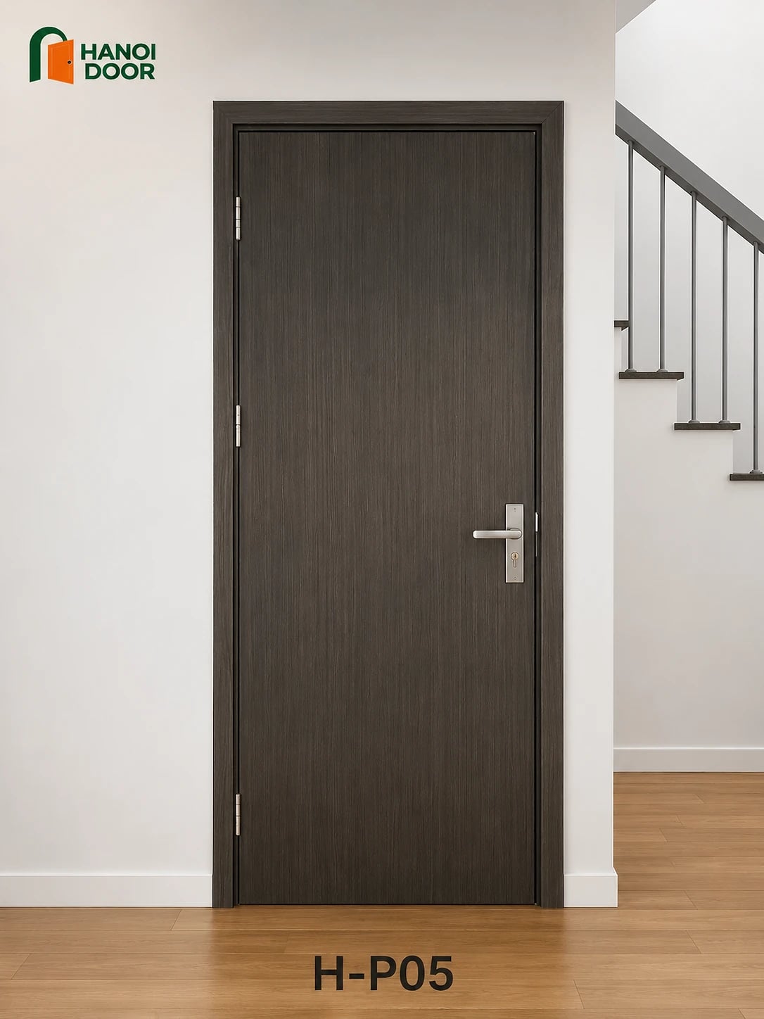 Cửa trơn phẳng H-P05 — cửa nhựa composite sản xuất tại nhà máy HANOI DOOR Hà Nội