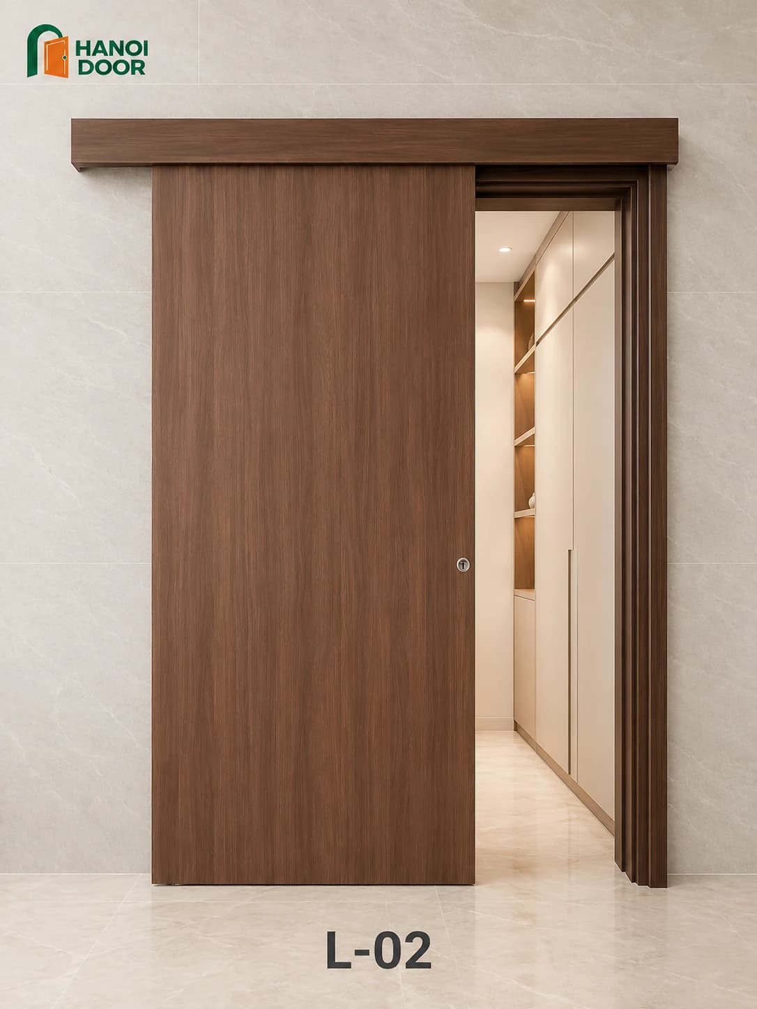 Cửa lùa L-02 — cửa nhựa composite HANOI DOOR