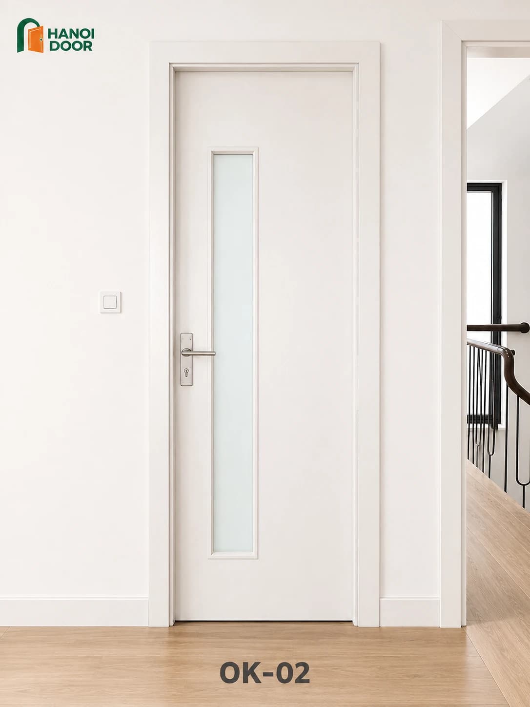 Cửa ô kính OK-02 — cửa nhựa composite HANOI DOOR