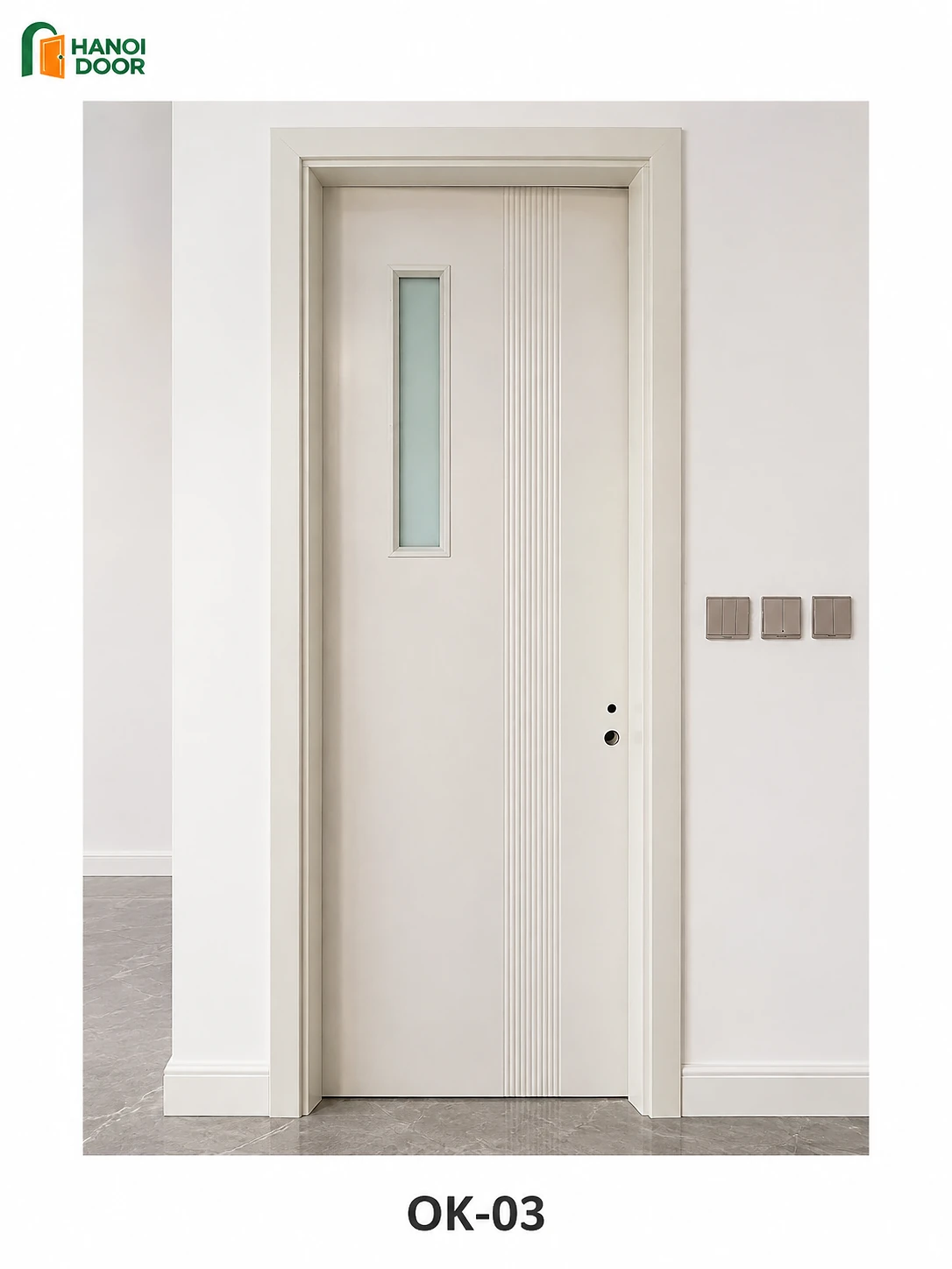 Cửa ô kính OK-03 — cửa nhựa composite HANOI DOOR