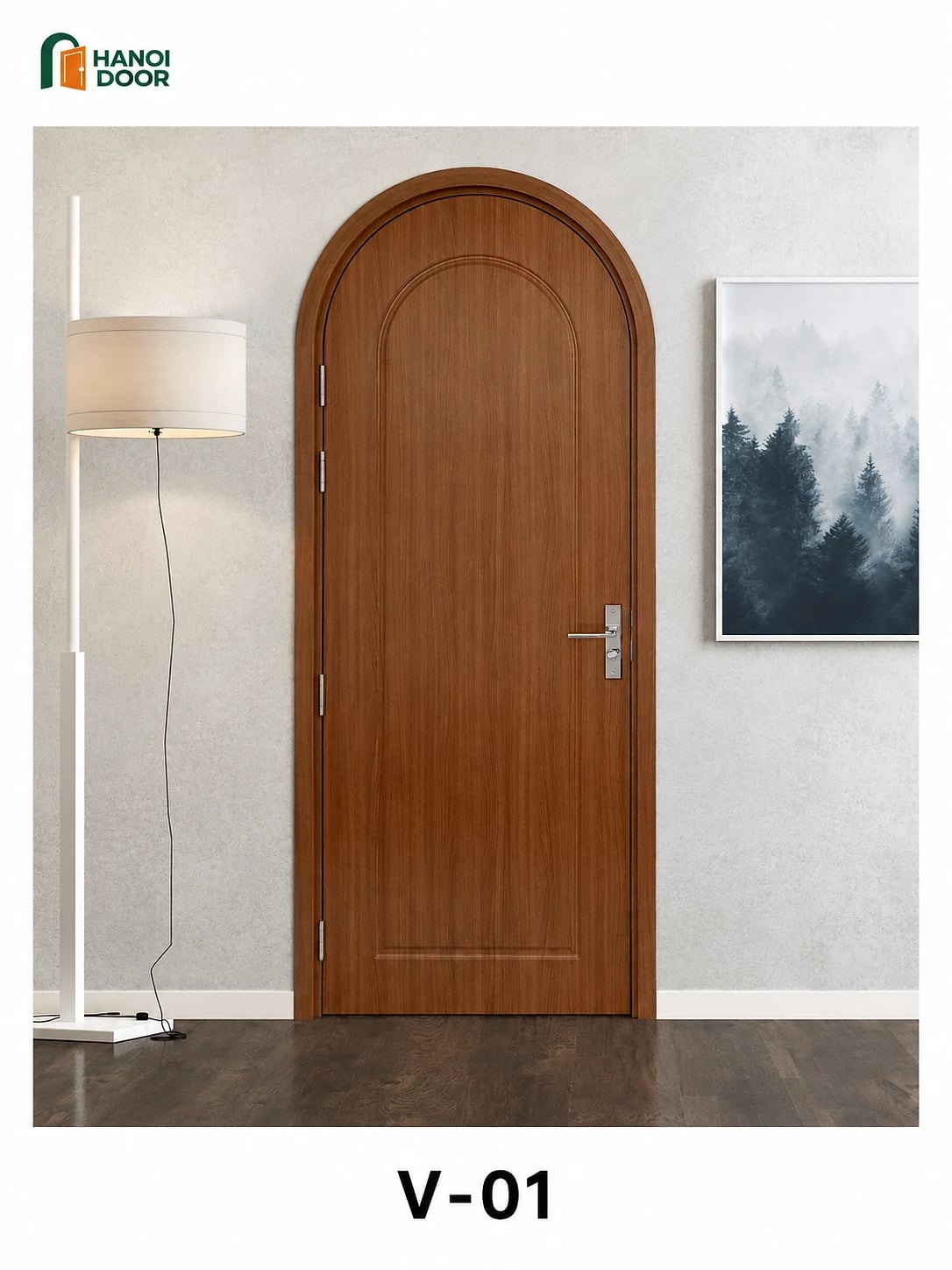 Cửa vòm V-01 — cửa nhựa composite sản xuất tại nhà máy HANOI DOOR Hà Nội